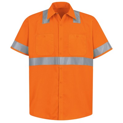Red Kap™ Hi-Visibility Short Sleeve Orange Work Shirt (Class 2 Level 2)