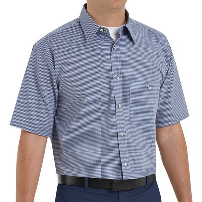 Red Kap® Men's Short Sleeve Mini-Plaid Uniform Shirt